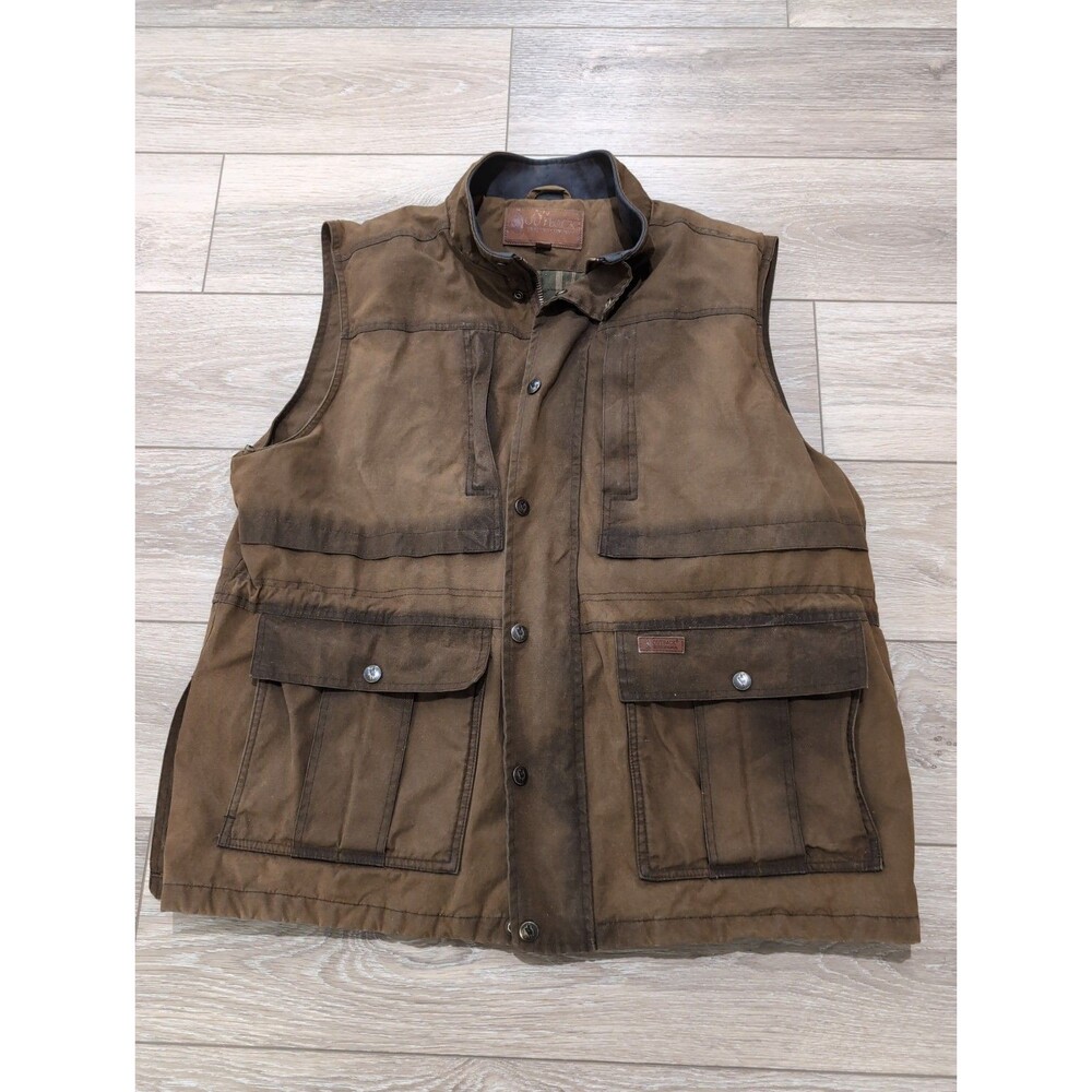 OUTBACK TRADING COMPANY OVERLANDER OILSKIN QUILTED HUNTING VEST MENS XXL EUC
